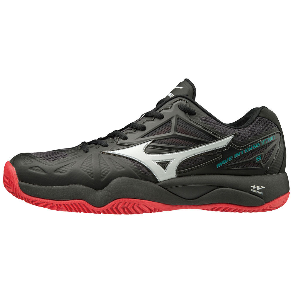 Mens Mizuno WAVE INTENSE TOUR 5 CC Tennis Shoes Black/White/Pink Philippines (MTDGNB734)